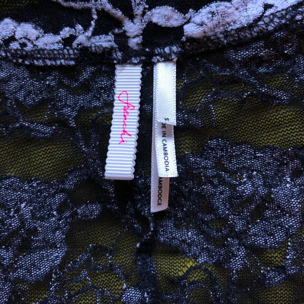 Frenchi cardigan Black with White roses.
